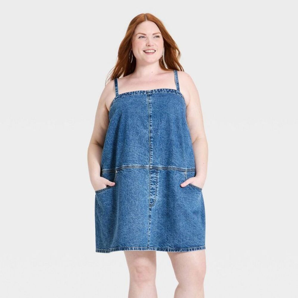 Women's Tank Mini Denim Dress - Universal Thread M Medium Wash